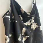 Worthington NWT  Black/White Satin Floral Cowl Neck Sleeveless Tank/Cami Size XS Photo 2