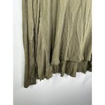 Free People Womens Green Thermal Knit Shirt Size S Lagenlook Oversized Boho Photo 2