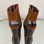 Forever 21 Light Brown Gladiator Open Peep Toe Ankle Summer Sandal Block Heels Photo 6