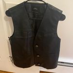 Urban Outfitters Black Faux Leather Lace-Up Biker Vest Gilet Size XS Photo 1