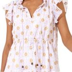 Oliphant Cinched Flirty Short Dress Orange Pattern Size S Photo 9