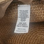 Tan Woven Sun Hat One Size Women's Woven Hat with Black Band Photo 3