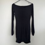 Bailey 44 Bodycon Black Dress Size Small Long Sleeve LBD Ruched Asymmetrical Photo 2