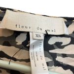 Fleur du Mal Black Tiger print Silk chiffon Wrap Blouse Animal Print HEAVY FLAW Brown Size XS Photo 4