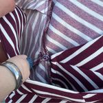 Banana Republic Maroon White Stripe Long Sleeve Wrap Dress Size 2 Photo 4