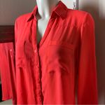 EXPRESS Long Sleeve Notched Collar Blouse Photo 10