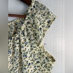 Fashion Bug  L Blue and Green Floral Peasant Mini dress Photo 4