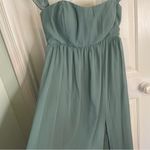 Birdy Grey Soft Green Dress Sheer outer layer Size XL event formal bridesmaid Photo 2