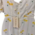 For Love & Lemons  White Yellow Cherry Ashland Lace Up Mini Dress size XS NEW Tag Photo 10