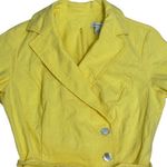 Liz Claiborne Vintage  Yellow Belted Shirt Dress‎ Midi Career Workwear Chic SZ 12 Photo 4