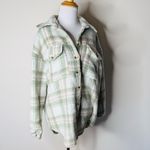 Davi & Dani  Ivory and Green Plaid Shacket Photo 2