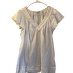 Lucky Brand Women’s Large White Boho Peasant Tunic Top Crochet Lace Hem Photo 0