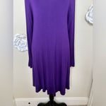 Zenana Outfitters Tunic Swing Long Sleeve Vibrant Purple Dress in Size M Photo 4