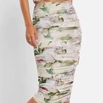 EXPRESS Floral Mesh Ruched Midi Skirt XL Photo 2
