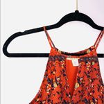 Francesca's Francesca’s Miami Burnt Orange Floral Print Keyhole Mini Dress Photo 1