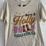 Dolly Parton‎ Womens Large Have a Holly Dolly Christmas Western Graphic Tee Glam Photo 0