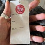 Milano silver satin A line skirt with pleated hem Black Size 8 Photo 3