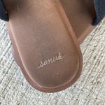 Sanuk  Sandals Black Slides Slip on 2 strap Flats Size 9 Beach Classic Greece Photo 2