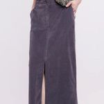 Free People NWOT Gray corduroy midi skirt with a split sz xs Photo 1