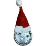 Santa Hat Button with Festive‎ Text Red Photo 1