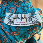 Free People Bardot Bodysuit size Small Blue Teal Floral Photo 4