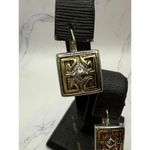 Funky Geometric Square Earrings Silver Photo 1