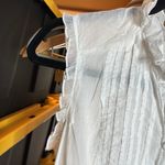 Converse ONE STAR White Ruffle Detail Blouse 100% Cotton Size Small Photo 7