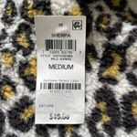 Style & Co Animal Print Faux Sherpa Cowl Neck Pullover Sweater M long Sleeve Top Photo 4