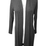 Beyond Yoga Gray Black Open Front Long Sleeve Longline Cardigan Sweater Top XS Photo 0
