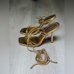 Schutz  Women’s Thea Heels Metallic Gold Shoes Size 9.5 Photo 6