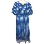 SZ Blockprints Divya Tea Length Dress Sz. L Blue Size L Photo 2