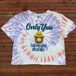 SMOKEY THE BEAR PREVENT WILDFIRES TIE DYE GRAPHIC TEE White Size M Photo 0