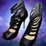 Bebe  brand black strappy ankle platform he… Photo 0