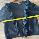 Alice + Olivia Black Carrie Ruffle Crewneck Sweatshirt Balloon Sleeve Size XS Photo 7