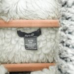 Aerie  Womens Jacket Size XL‎ Gray Sherpa Lined Button Front Fleece Cozy Winter Photo 4