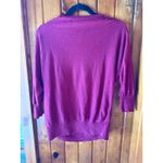 LC Lauren Conrad Lauren Conrad V Neck Lace Shoulder Sweater Berry Red 3/4 Sleeve Women's XS Photo 1