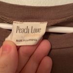 Peach Love California Women's Weekend Smiley Face Outline Puff Print Short Sleeve Garment Dyed Tee Photo 2