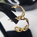 Boutique Gold Mariners Chain Link Open Hoop Earrings Stainless Steel Photo 4