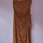 l*space NEW L* Midi Dress Size 10 One Shoulder Wrap Orange Boho Print Photo 0