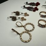 Rhinestone Pierced Earrings Lot Of 4 Some Dangle Drop 1 Signed NR Photo 8