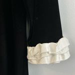 Sara Campbell Black Velvet Shift Dress w/ White Ruffle Collar Size Medium Photo 6