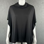 Loft Outlet Women's Black Jersey Knit Cowl Neck Poncho XS/S Cozy Sweater Wrap Photo 0