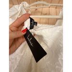 Lulus NWT  Lovable Aesthetic White Embroidered Tie-Strap Mini Dress Engagement L Photo 6