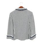 NWT St. John Collection Navy White Check Knit Jacket Soutache Polka Dot Trim 10 Blue Photo 6