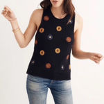 Madewell  Embroidered Sweater Vest Tank Night Vision Navy M Photo 0