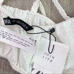 ZARA  Textured Cotton Linen Blend Smocked Back Crop Top White Large NWT Photo 11