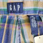 American Vintage Vintage GAP 90s High Waisted Plaid Pleated Shorts Muted Yellow Green Blue 2 Photo 7