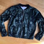 Old Navy  Active Leaf + Floral Bomber Jacket, Green, Black, Silver, Size M Photo 13