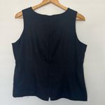 Dress Barn black linen embroidered tank top Photo 6