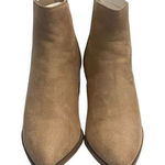 ZBY Women’s Tan Beige Ankle Boots Side Gore Size 7 Block Heels See Description Photo 0